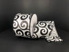 White/Black Ultra Glit Swrls, 2.5"X10Y 51101-40-01 - DecoExchange®