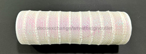 Wht-Irid Hvy Mtlc Snwbl Mesh 10’’X10Y XB254510-01 Mesh