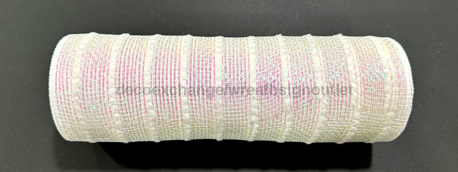 Wht-Irid Hvy Mtlc Snwbl Mesh 10’’X10Y XB254510-01 Mesh