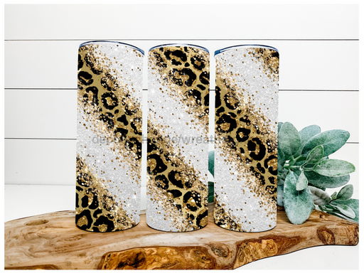 White Leopard Tumbler, 20 oz Skinny Tumbler DECOETUMBLER-124 - DecoExchange