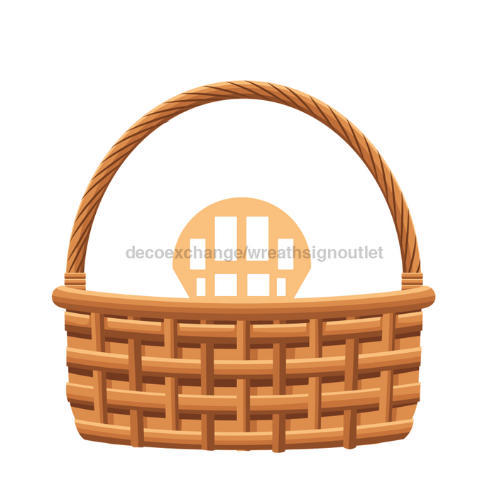 Wicker Basket Bouquet Maker Wood Sign Decoe-W-90347 13 Wreath