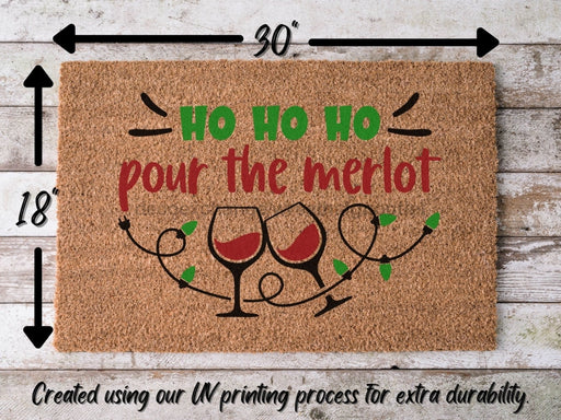 Wine Funny Christmas Door Mat | Funny Christmas Doormat | Christmas Holiday Gift | Welcome Mat | Doormat | Winter Decor