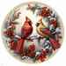 Winter Sign, Cardinal Sign, DCO-00420, Sign For Wreath, 10" Round Metal Sign - DecoExchange®