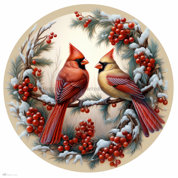 Winter Sign, Cardinal Sign, DCO-00420, Sign For Wreath, 10