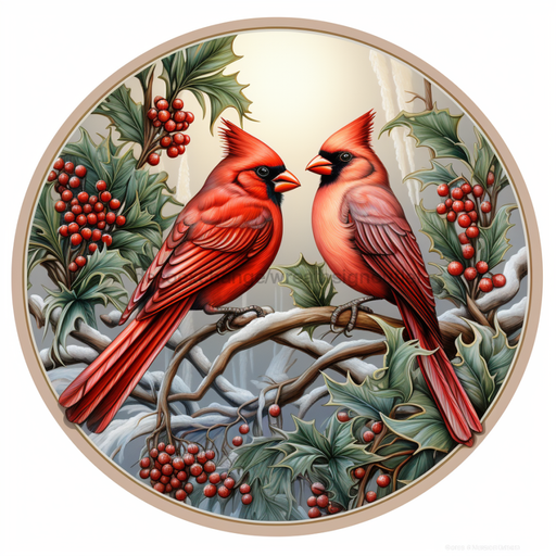 Winter Sign, Cardinal Sign, DCO-00421, Sign For Wreath, 10" Round Metal Sign - DecoExchange®