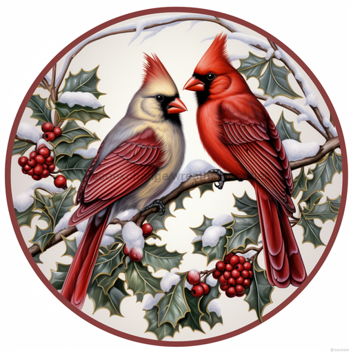 Winter Sign, Cardinal Sign, DCO-00426, Sign For Wreath, 10" Round Metal Sign - DecoExchange®