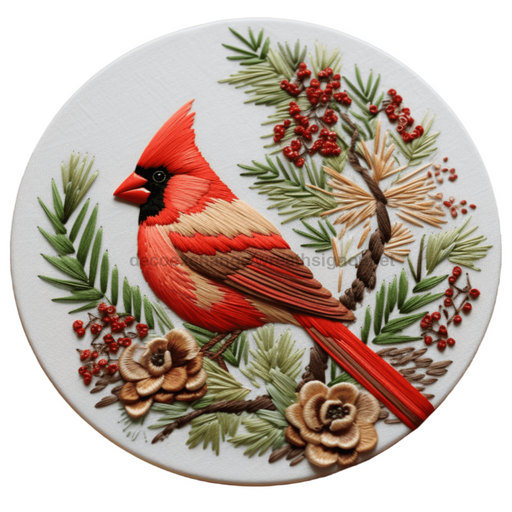 Winter Sign Cardinal Decoe-4867 10 Metal Round