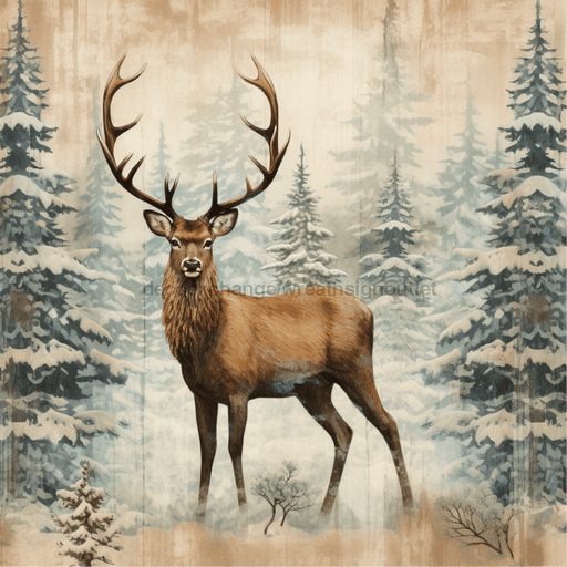 Winter Sign Deer Vintage Oaw-0015 For Wreath 10X10 Metal