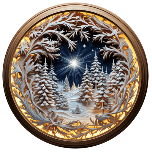 Winter Sign Lighted Scene Decoe-4899 10 Metal Round