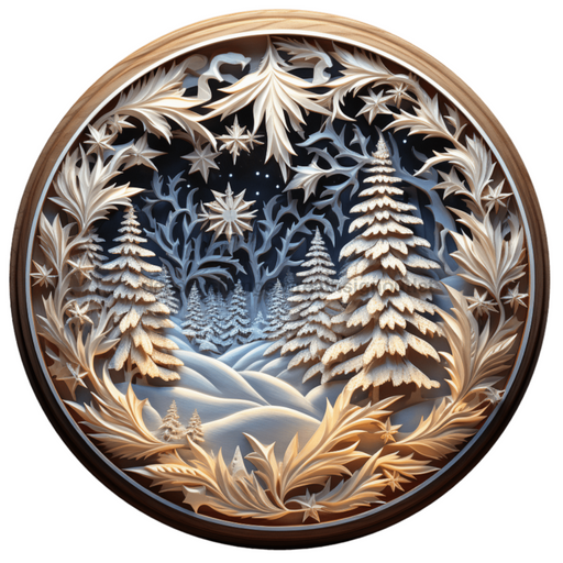 Winter Sign Lighted Scene Decoe-4903 10 Metal Round