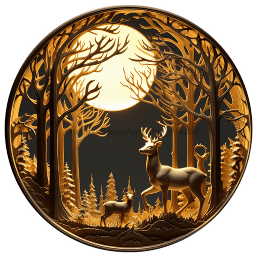 Winter Sign Lighted Scene Decoe-4929 10 Metal Round