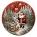 Winter Sign Santa Decoe-4864 10 Metal Round