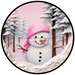 Winter Sign, Snowman Sign, DCO-00472, Sign For Wreath, 10" Round Metal Sign - DecoExchange®