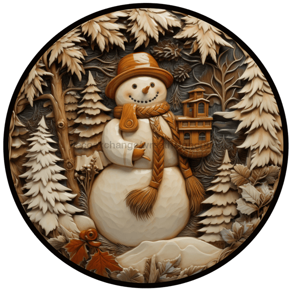 Winter Sign, Snowman Sign, DCO-00506, Sign For Wreath, 10