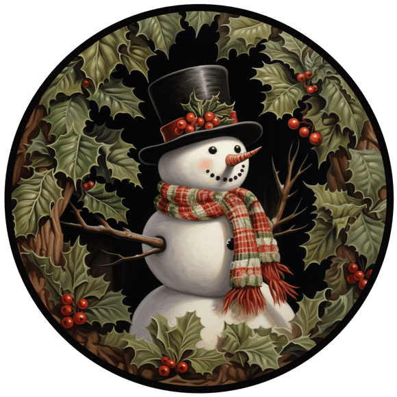 Winter Sign, Snowman Sign, DCO-00513, Sign For Wreath, 10