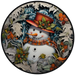 Winter Sign, Snowman Sign, DCO-00515, Sign For Wreath, 10" Round Metal Sign - DecoExchange®