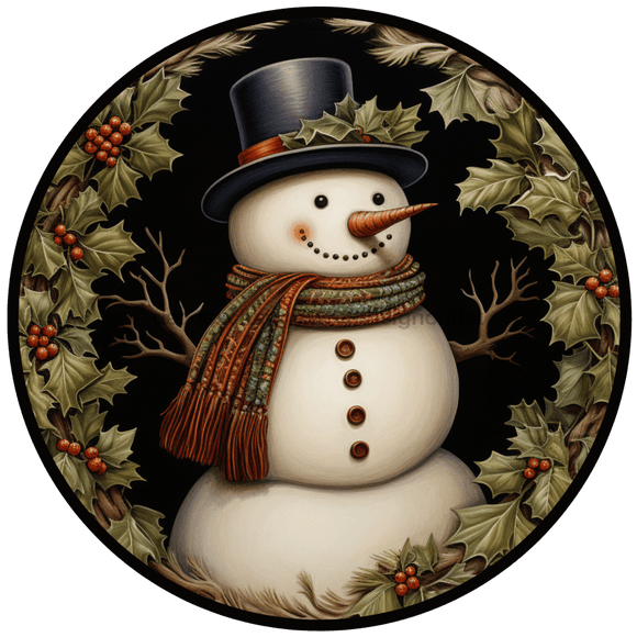 Winter Sign, Snowman Sign, DCO-00518, Sign For Wreath, 10