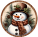 Winter Sign Snowman Decoe-4801 10 Metal Round