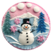 Winter Sign Snowman Decoe-4842 10 Metal Round