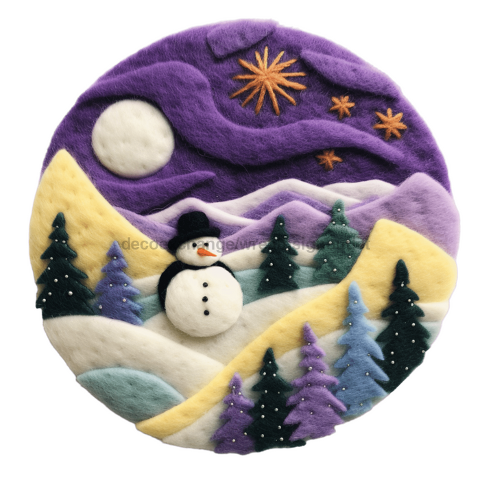 Winter Sign Snowman Decoe-4848 10 Metal Round