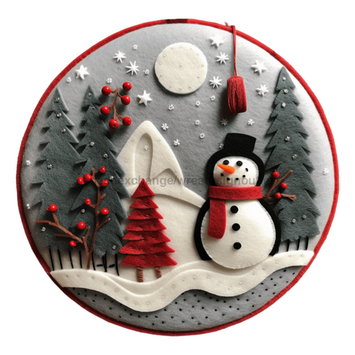 Winter Sign Snowman Decoe-4849 10 Metal Round