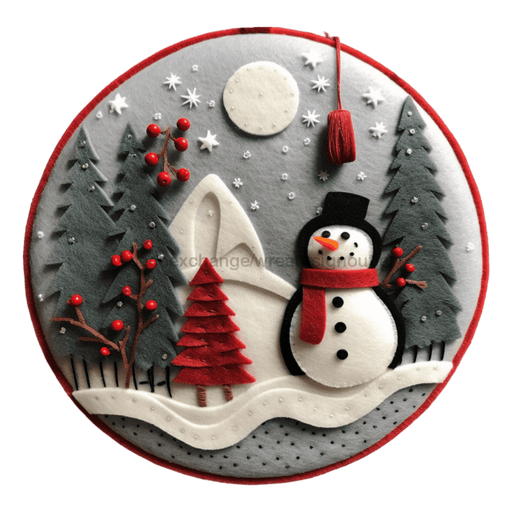 Winter Sign Snowman Decoe-4849 10 Metal Round