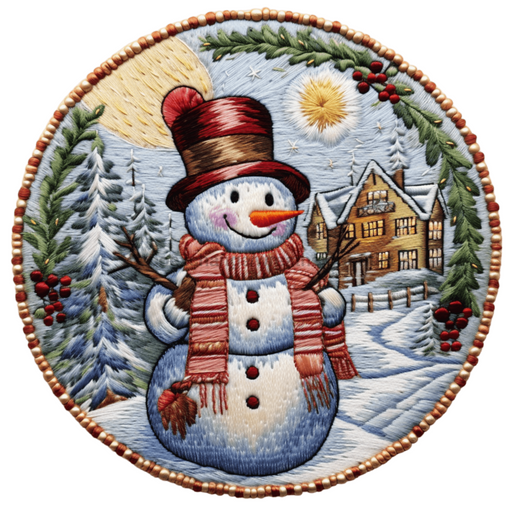Winter Sign Snowman Decoe-4863 10 Metal Round