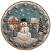 Winter Sign Snowman Decoe-4866 10 Metal Round
