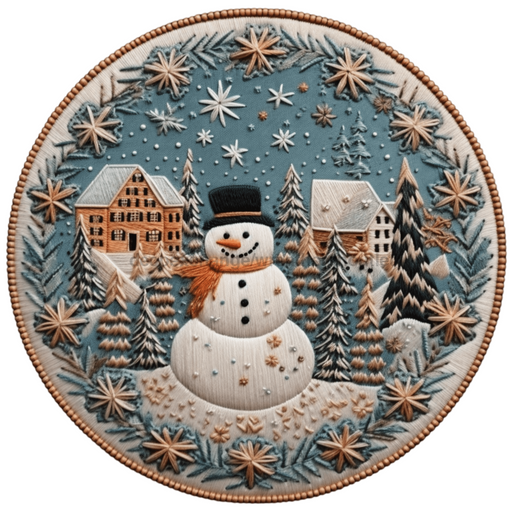 Winter Sign Snowman Decoe-4866 10 Metal Round
