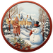 Winter Sign Snowman Decoe-4871 10 Metal Round