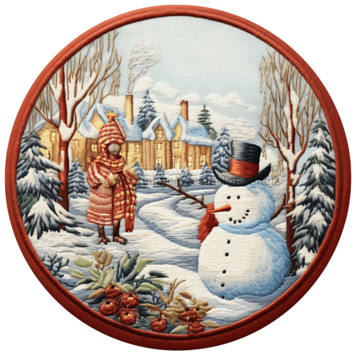 Winter Sign Snowman Decoe-4871 10 Metal Round