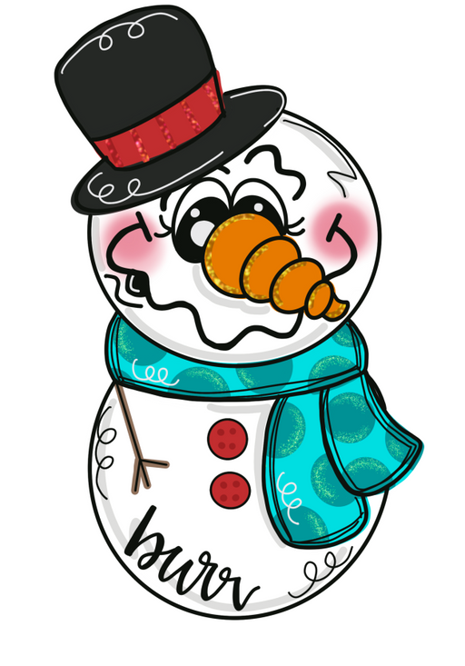 Winter Snowman Door Hanger Mj-W-00042 22’ Wood