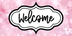 Winter Welcome Sign Pink Sign Dco-00594 For Wreath 6X12 Metal 8X10