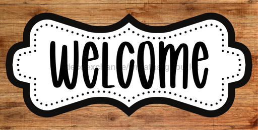 Wood Grain Welcome Sign Dco - 01428 For Wreath 6X12’ Metal