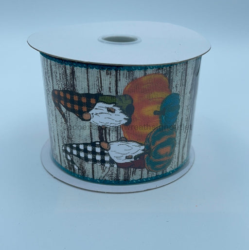 Wood Linen/Chill Gnomes-Teal Pmkns, 2.5"X10Yd 61121-40-33 - DecoExchange