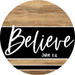 Wooden Believe Door Hanger, DCO-13729-DH, 18in Wood Sign