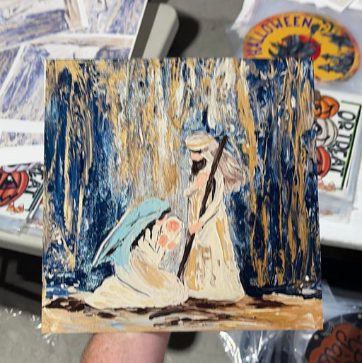 Wreath Sign, 10x10" Nativity Scene - Hand-Painted Image - Exclusive Metal Sign - Christmas Sign - CH-015, DecoExchange, Sign For Wreath - DecoExchange