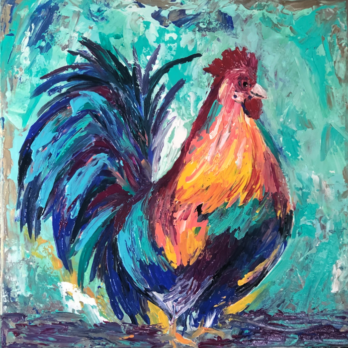 Wreath Sign, 10x10" Rooster Sign, Chicken Sign, Animal Sign - CH-006, DecoExchange, Sign For Wreath - DecoExchange