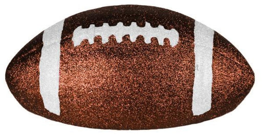 Wreath Sign, 11"L FOOTBALL CHOCOLATE GLITTER MZ2057, DecoExchange, Sign For Wreath - DecoExchange