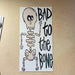 Wreath Sign, 12x6" Halloween Male Skeleton - Bad To The Bone- Metal Sign - DECOE-079, Sign For Wreath, DecoExchange - DecoExchange