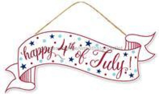 Wreath Sign, 15"L X 6.25"H 4Th Of July Banner Red/White/Blue AP8867, DecoExchange, Sign For Wreath - DecoExchange
