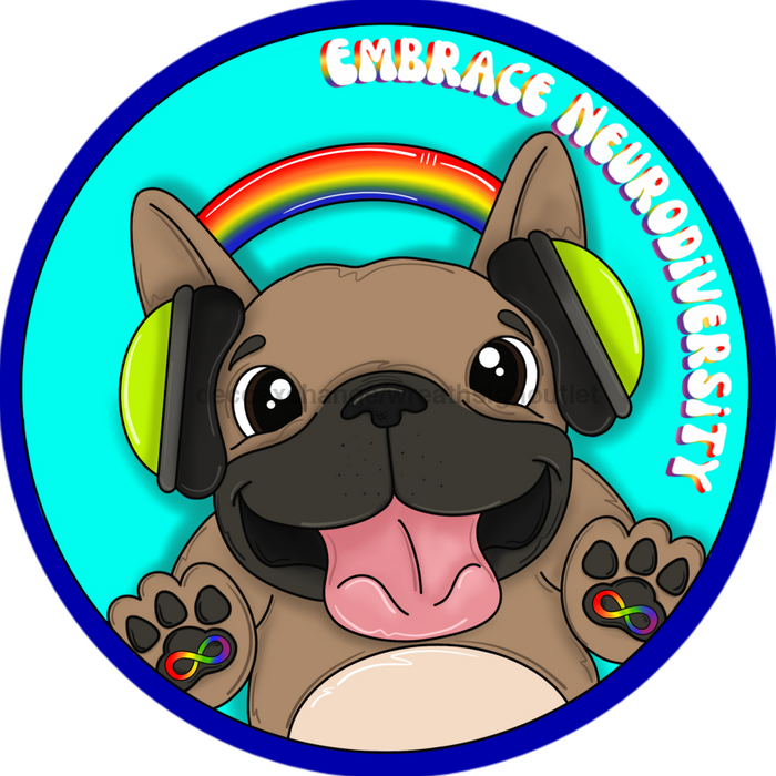 Wreath Sign, Autism Sign, Neurodiversity Sign, 10" Round Metal Sign CR-041, DecoExchange, Sign For Wreath - DecoExchange