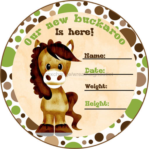 Wreath Sign, baby Sign, horse Sign, DECOE-540, Sign For Wreath, DecoExchange - DecoExchange
