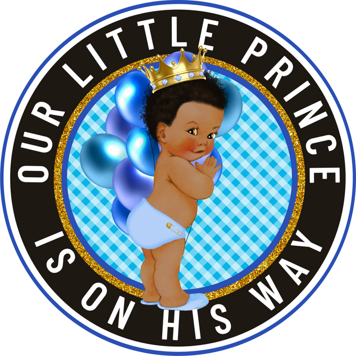 Wreath Sign, Baby Sign, Prince is Born, Welcome Sign, 10" Round Metal Sign DECOE-301, Sign For Wreath, DecoExchange - DecoExchange