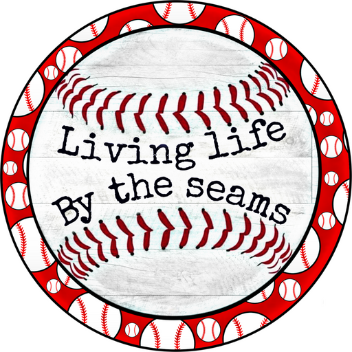 Wreath Sign, Baseball Sign, Welcome Sign, 18" Wood Round  Sign DECOE-299, Sign For Wreath, DecoExchange