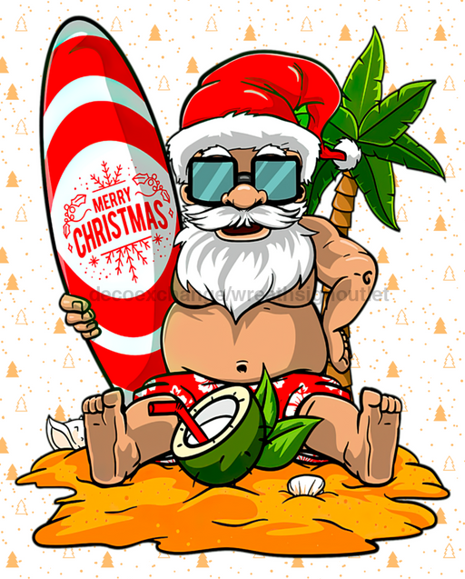 Wreath Sign, Beach Christmas, Christmas Sign, 8"x10" Metal Sign, DECOE-968, Sign For Wreath, DecoExchange - DecoExchange