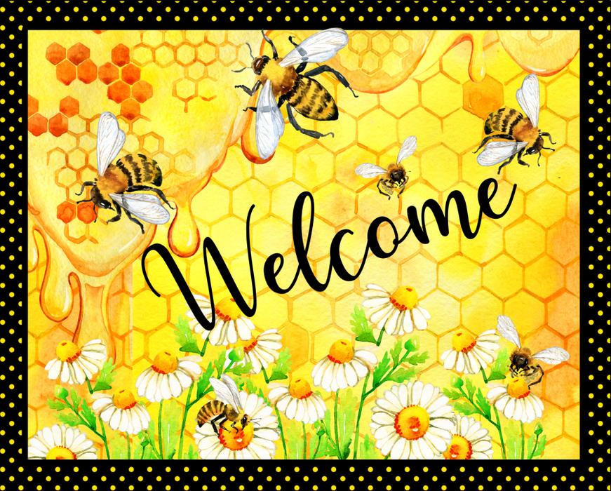 Wreath Sign, Bee Sign, 8x10" Metal Sign, DECOE-585, DecoExchange, Sign For Wreath - DecoExchange