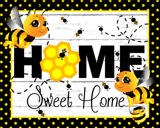 Wreath Sign, Bee Sign, 8x10" Metal Sign, DECOE-586, DecoExchange, Sign For Wreath - DecoExchange