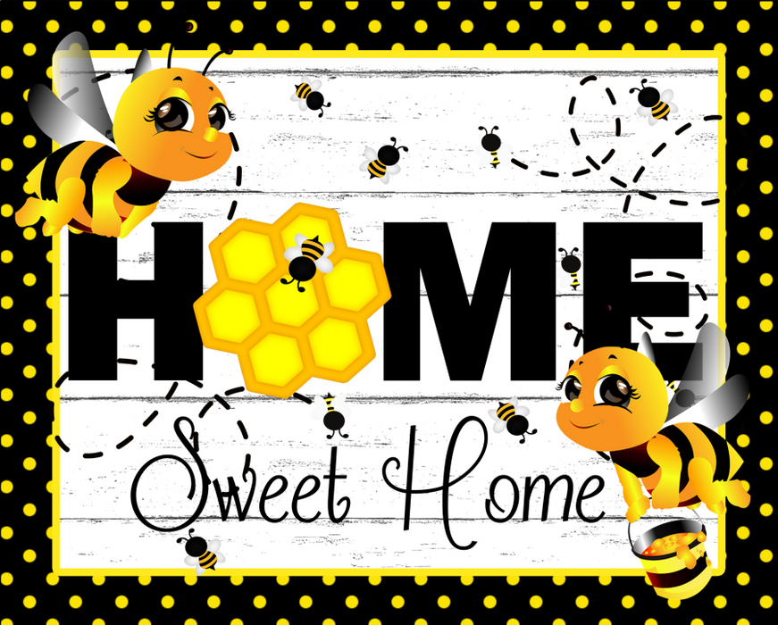 Wreath Sign, Bee Sign, 8x10" Metal Sign, DECOE-586, DecoExchange, Sign For Wreath - DecoExchange