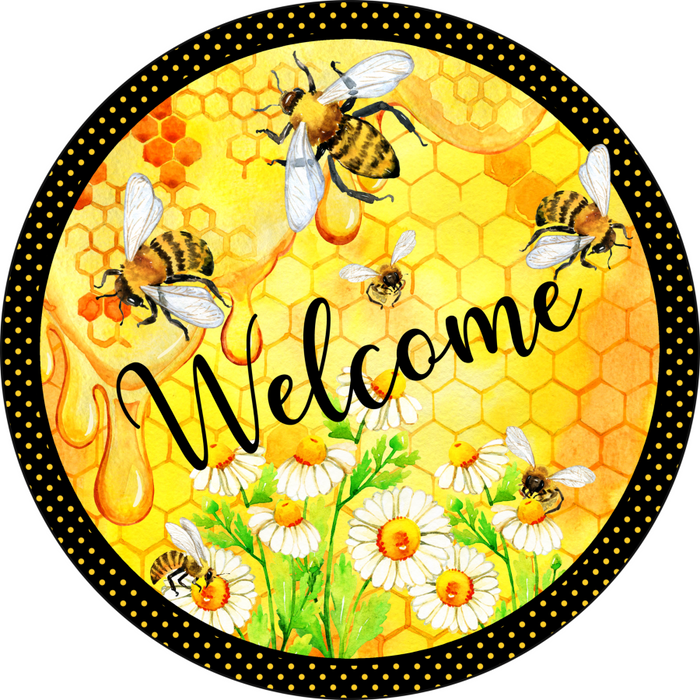 Wreath Sign, Bee Sign, Home Sign, Black and White Sign, DECOE-532, Sign For Wreath, DecoExchange - DecoExchange